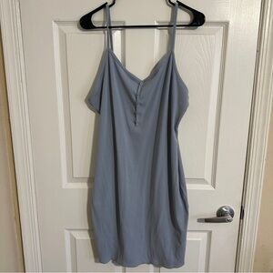 Blue Spaghetti Strap Mini Dress